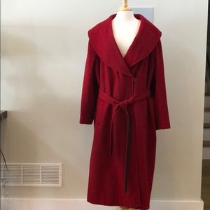 Wool/Cashmere Blend Wrap Coat Plus Size